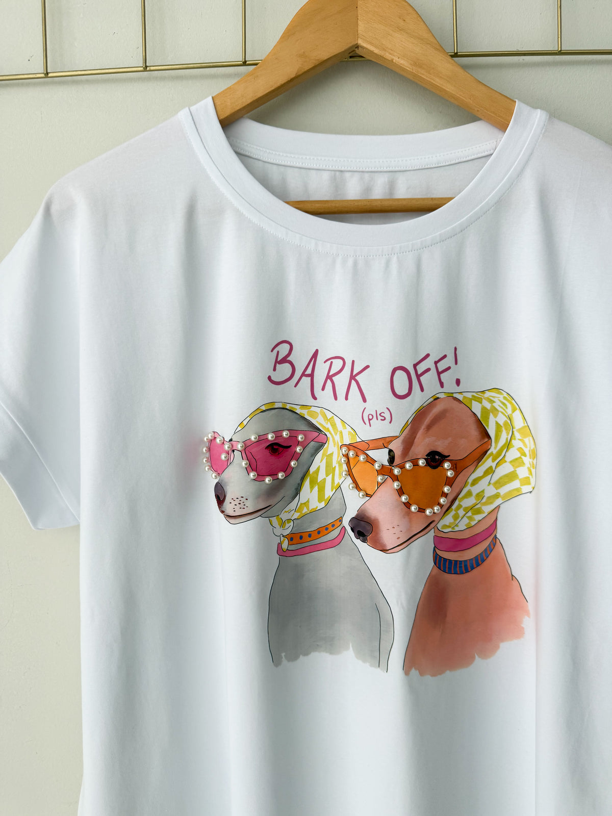 T-shirt με σχεδίο BARK OFF white