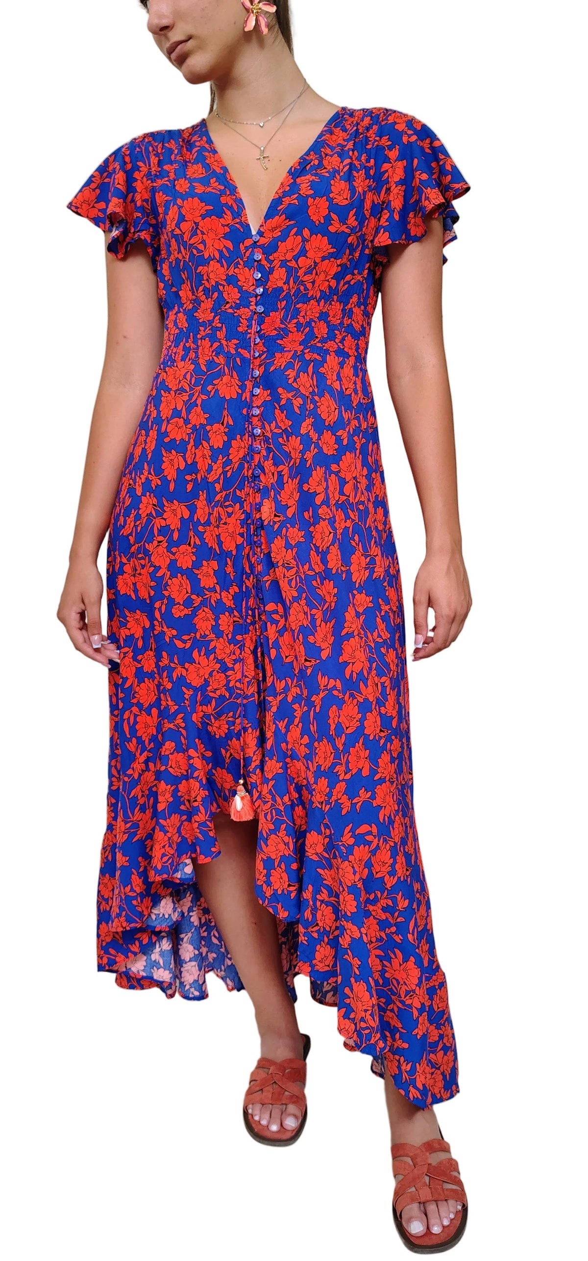 Φόρεμα ORYN blue&orange