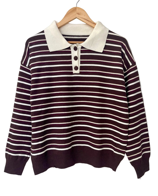 Μπλούζα πλεκτή COLLEGE brown