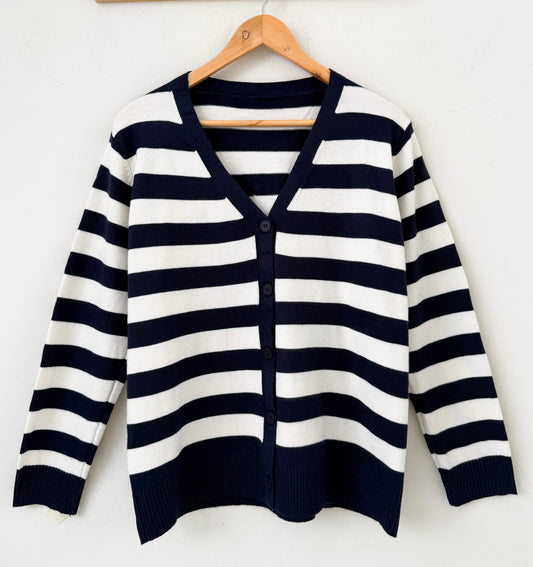 Ζακέτα ριγέ CANALI navy blue/off white