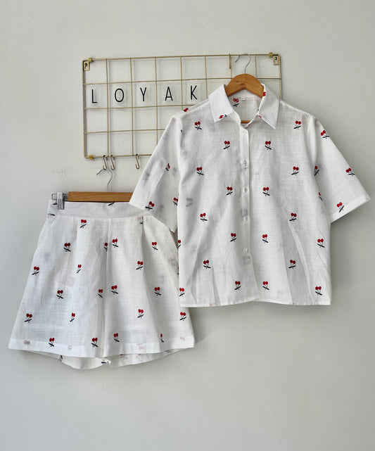 Σετ BLANCHE CHERRY white