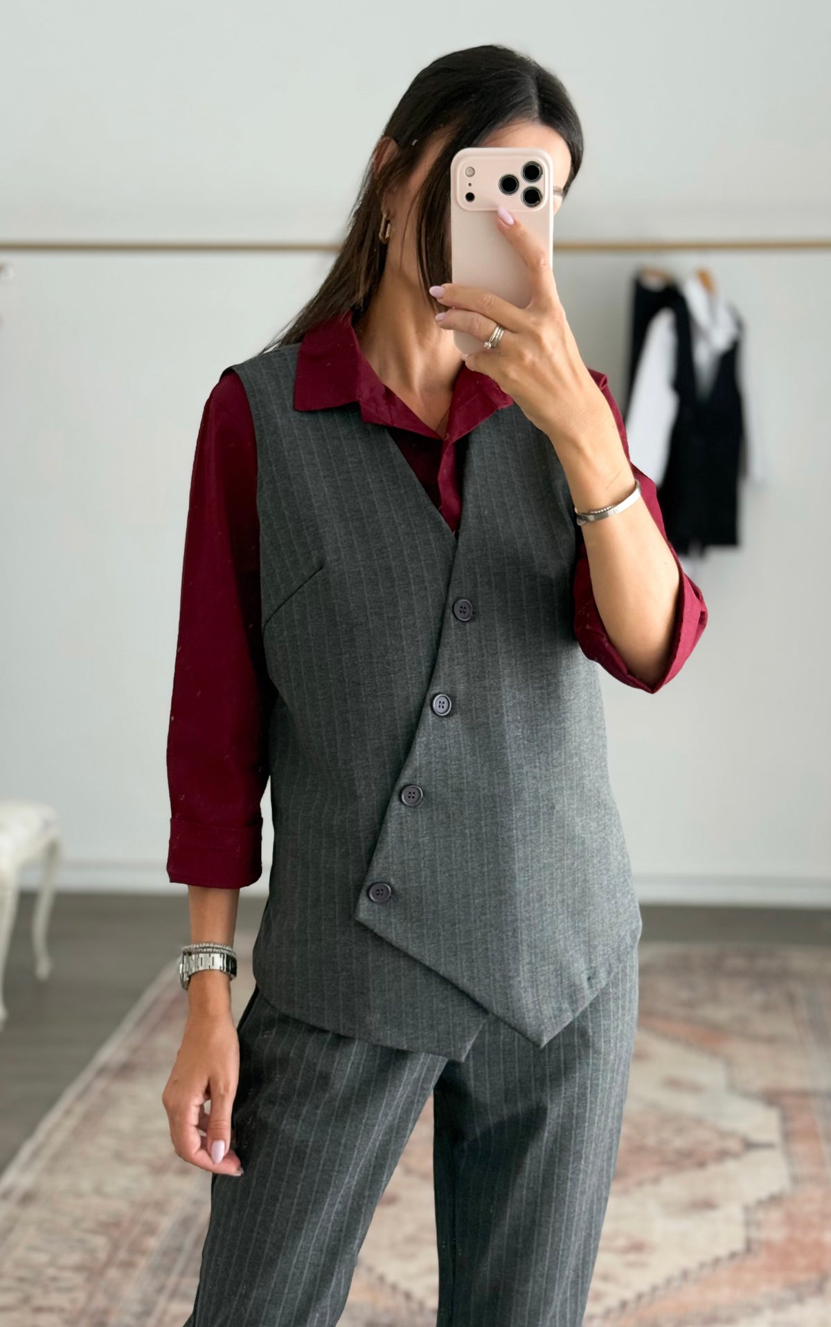 Σετ γιλέκο και παντελόνι PEACKY grey