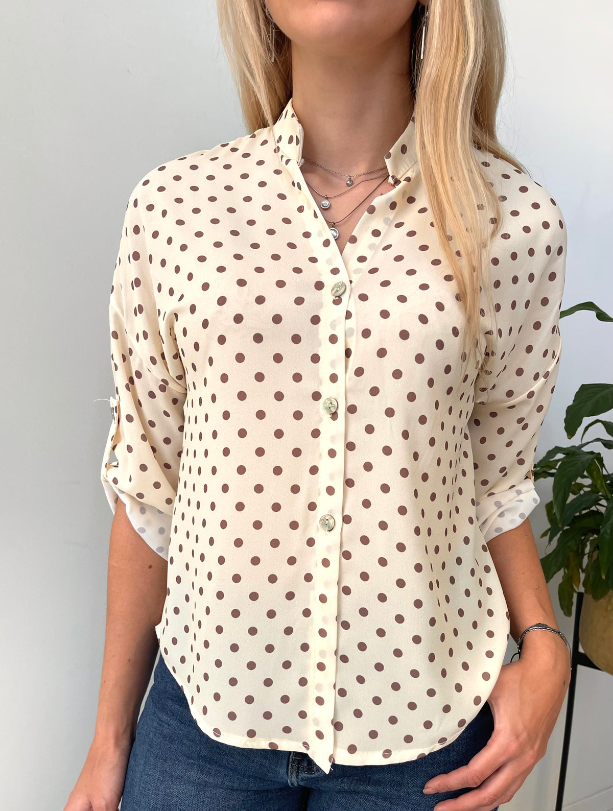 Πουκάμισο Dottie butter yellow/brown