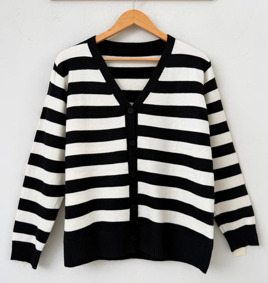 Ζακέτα ριγέ CANALI black/off white