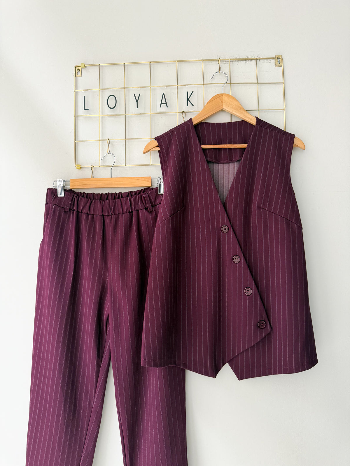 Σετ γιλέκο και παντελόνι PEACKY  burgundy