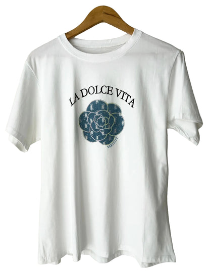 T-shirt με σχεδίο DOLCE VITA white