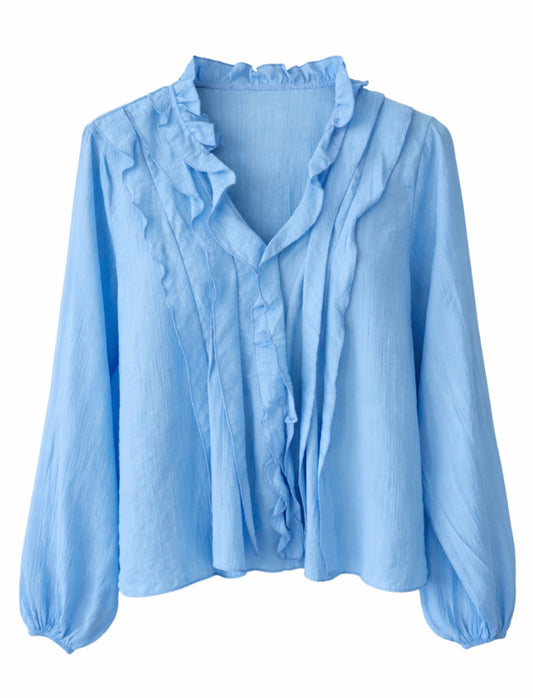 Μπλούζα με βολάν ADRIA light blue